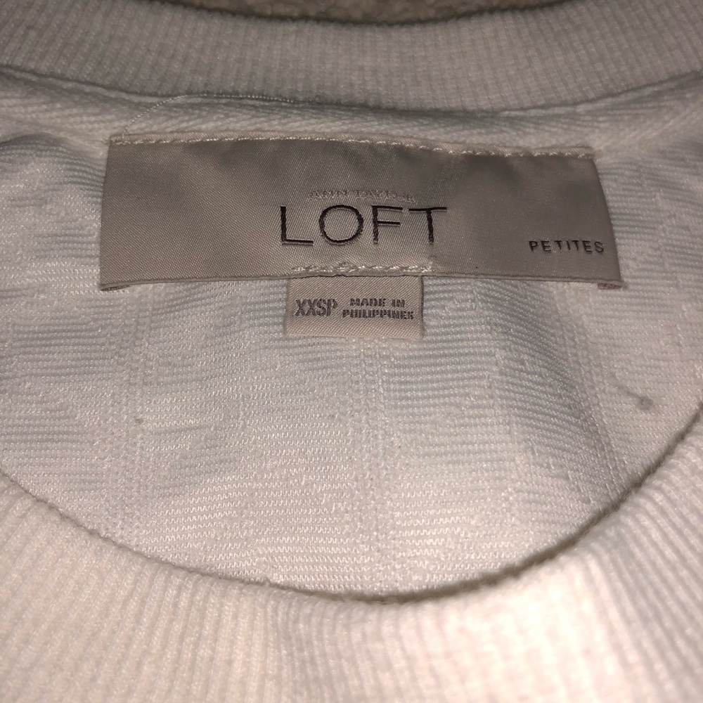 Loft White/Cream Criss-Cross Pattern Sweater - Picture 3 of 3